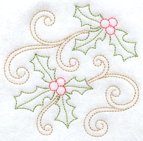 Holly Circle (Redwork)