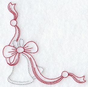 Bells and Bows Corner (Redwork)