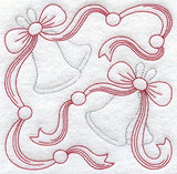Bells and Bows Square (Redwork)
