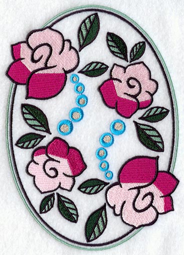 Art Deco Floral Oval