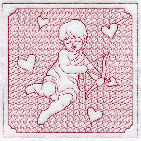 Cupid with Hearts (Trapunto)