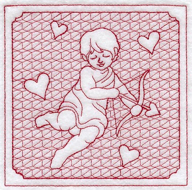 Cupid with Hearts (Trapunto)