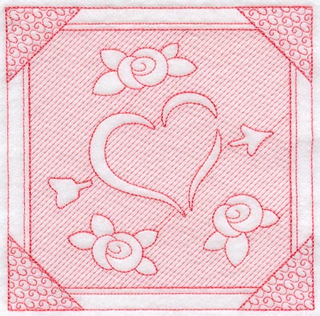 Hearts and Roses (Trapunto)