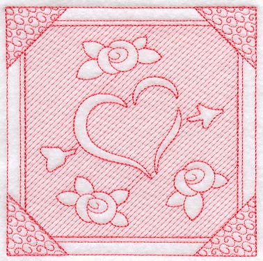 Hearts and Roses (Trapunto)