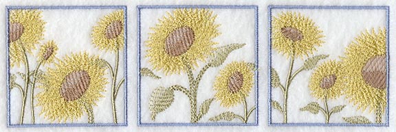 Sunflower Soft Shadow Triptych