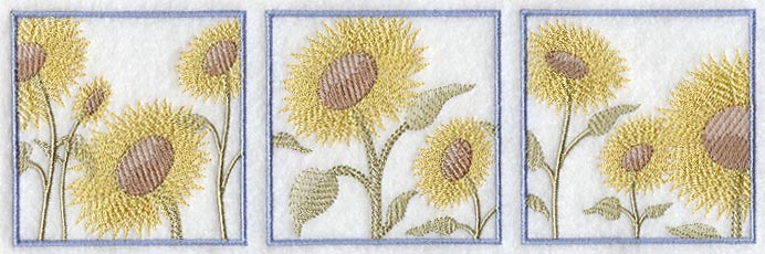 Sunflower Soft Shadow Triptych