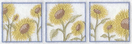 Sunflower Soft Shadow Triptych