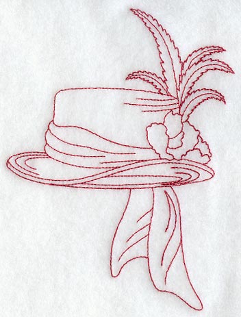 Victorian Hat 6 (Redwork)