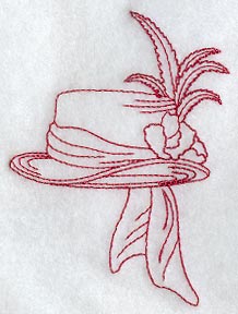 Victorian Hat 6 (Redwork)
