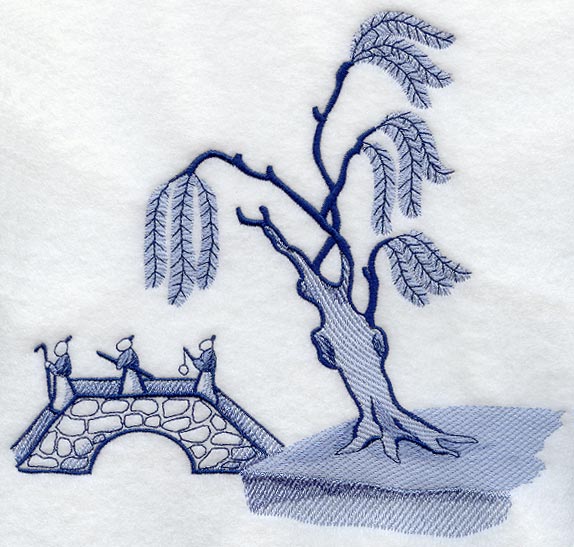 Blue Willow - Tree and Bridge