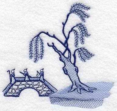Blue Willow - Tree and Bridge