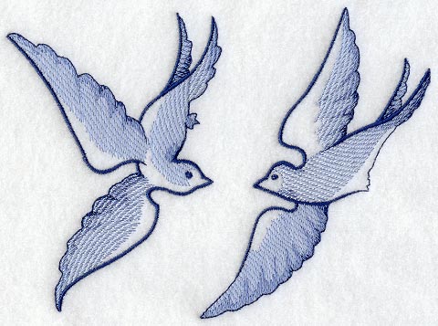 Blue Willow Doves