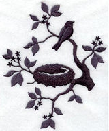 Bird And Nest Silhouette