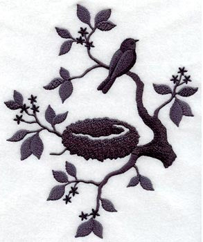 Bird And Nest Silhouette