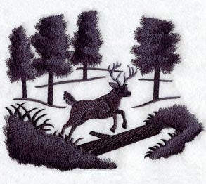 White-tailed Deer Silhouette Scene