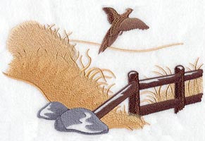 Pheasant in Flight Silhouette Scene