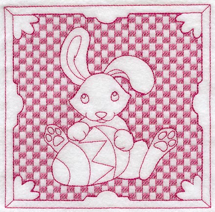 Easter Bunny with Egg (Trapunto)