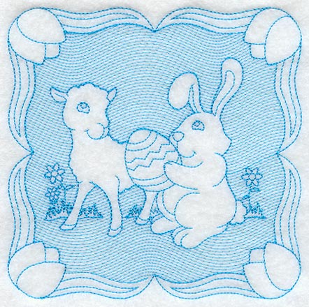 Easter Bunny and Lamb (Trapunto)