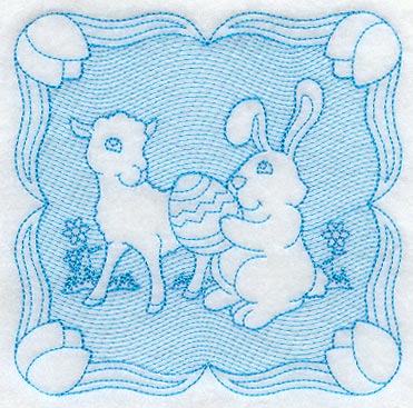 Easter Bunny and Lamb (Trapunto)