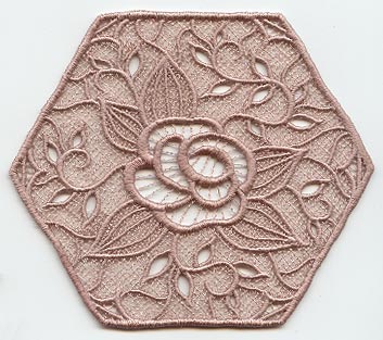 Bridal Rose Hexagon (Lace)