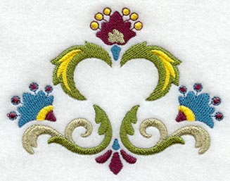 Jacobean Floral Heart (Cardstock)