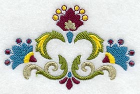 Jacobean Floral Heart (Cardstock)