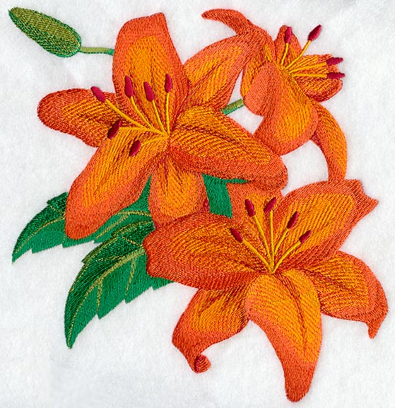 orange asiatic lily bouquet Asiatic Lily Bouquet All Sizes | Machine Embroidery Design