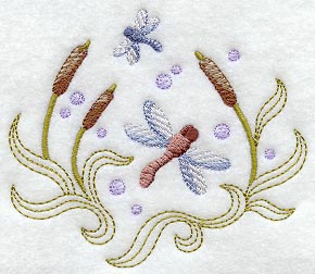 Dragonfly and Cattails Floral Fashion