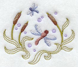 Dragonfly and Cattails Floral Fashion