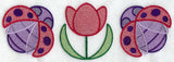 Warm Weather Ladybug and Tulip Trio