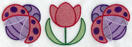 Warm Weather Ladybug and Tulip Trio