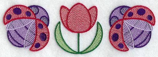 Warm Weather Ladybug and Tulip Trio