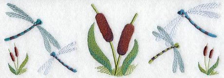 Dragonfly and Cattail Trio