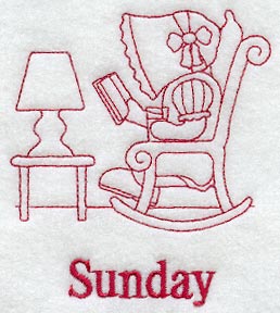 Sunbonnet Sue on Sunday (Redwork)