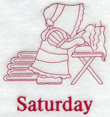 Sunbonnet Sue on Saturday (Redwork)