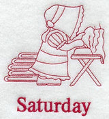 Sunbonnet Sue on Saturday (Redwork)