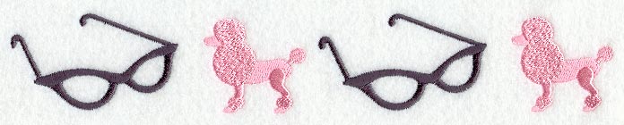 Poodles and Glasses Border