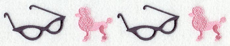 Poodles and Glasses Border