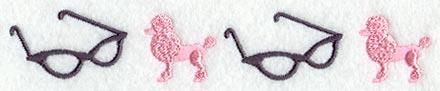 Poodles and Glasses Border