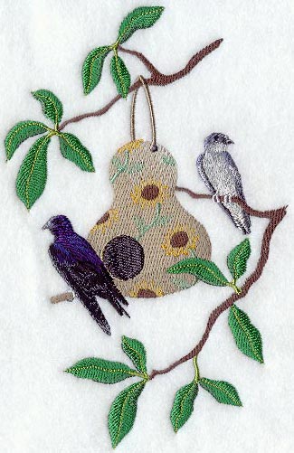 Seasonal Birdhouse - Purple Martins in Summer