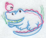 Happy Crocodile and Bird