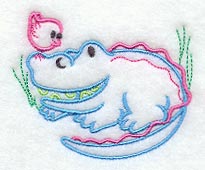 Happy Crocodile and Bird