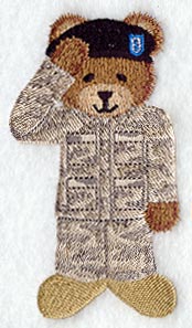 Teddy Bear with Beret - Army