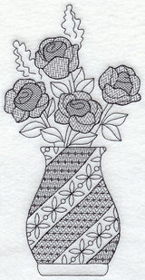 Rose Vase (Blackwork)