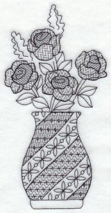 Rose Vase (Blackwork)