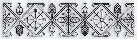 Tudor Rose Border (Blackwork)