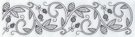Scrolling Vines Border (Blackwork)