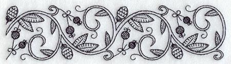 Scrolling Vines Border (Blackwork)