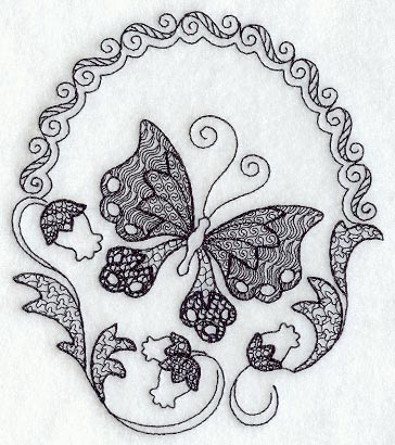 Butterfly Frame (Blackwork)