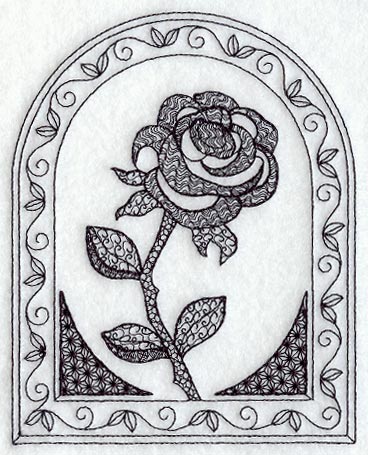 Framed Rose (Blackwork)